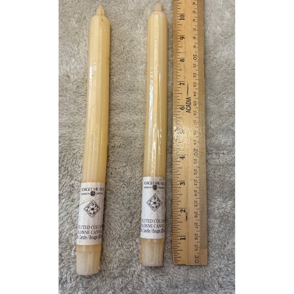 Fluted Column Ivory Taper Candles 2-Pack American Greetings 10-Inch Decorative - Picture 5 of 6
